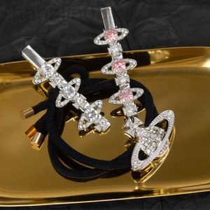 Desginer Viviennes Westwood Hair Clip Fashion Commiting Saturn Bangs с металлическими инкрустированными алмазными волосами в стиле стиль Diy Headwear аксессуары для женщин для женщин