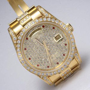 Mens Diamond Watch Diamond for Mens Gold Watch Day Day Automatic Full Gold с бриллиантовым алмазом Diamon