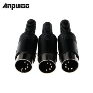ANPWOO 3 Pcs DIN Male Plug Wire Connector with Plastic Handle Cable Connector 5 Pin with Plastic Handle