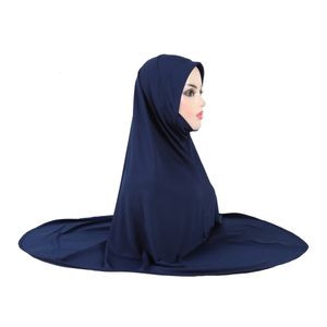 H306 Vanlig XXL -storlek Muslim Hijab med haka del av toppkvalitet Amira Pull On Islamic Scarf Sell Headscarf 240416