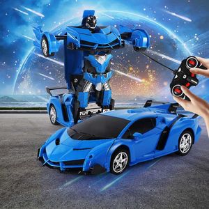 Electric/RC Car RC Car Transformation Robots Sports Car Model Drift Car Toy Cool Transformation Car Christmas Gift