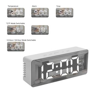 Desk Table Clocks Digital LED Display Table Clock Home Decoration Thermometer USB and Battery Operated Desktop Alarm Clocks