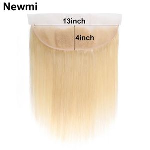 13x4 Blonde Human Hair Lace Frontal Closure mi Pre Plucked Transparent Natural Hairline 4x4 613 240419