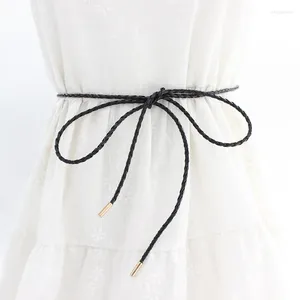 Gürtel weibliche Taillenkette Dünne Gewebegürtel Einfache Dekoration Krawatte mit Kleid Langes Seilknotted Vintage Kleider String String Bund