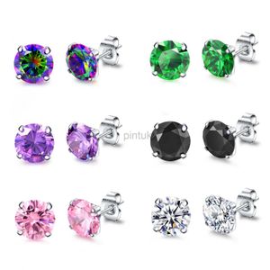 Stud G23 Titanium Hypoallergenic Cubic Zirconia Tiny Studörhängen Nickelfri för känsliga öron Kvinnor Tonåriga flickor D240426