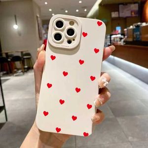 Case di cell iPhone 11 iPhone 13 Red Heart IPhone 12 14 15 Pro Max XR X 7 8 Plus Cover soft J240426