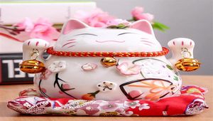 45 inch Maneki Neko Ceramic Lucky Cat Home Decor Porcelain Ornaments Business Gifts Fortune Cat Money Box Fengshui Craft Y20010634456477