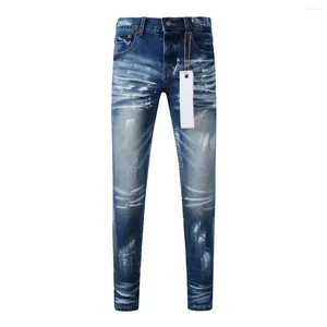 Kadın pantolon yüksek kaliteli mor roca markası denim sıkıntılı ince montaj renk mavi boya moda onarım alçak rise sıska