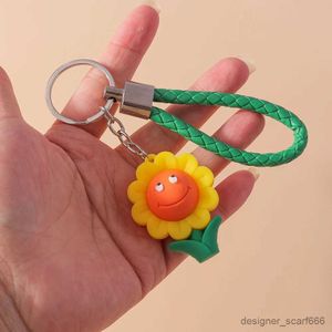 Keychains Lanyards Cute Sunflower Keychains Festival Gifts for Women Men Car Key Handbag Pendants Keyrings DIY Jewelry Accessories