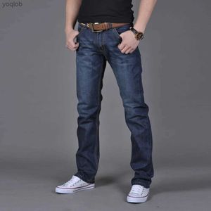 Men's Jeans Mens workwear denim shorts 2024 new casual autumn spring hip-hop long jeans loose mens straight jeansL2404