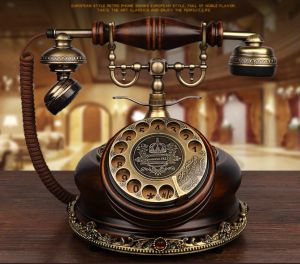 Accessoires Antique Telefon Vintage Old Fashioned Drehen Sie das Nummernschild -Telefon JSD