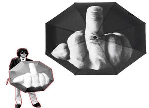 Malfing Finger Paraply Rain Windproof Up Yours Paraply Creative Folding Parasol Fashion Impact Black Paraply Högkvalitativ 2020 N5395793