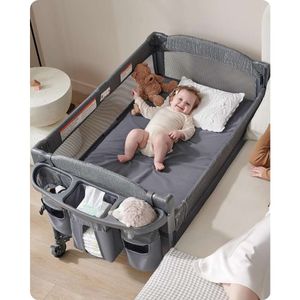 Baby 4 w 1 Bassinet Bedside Sleeper - wielofunkcyjny łóżeczko nocne, playard, przewodnik, przenośny bassinet dla noworodków - idealny do współczesnego spleczenia i podróży