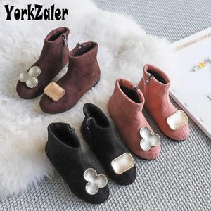 Boots Yorkzaler 2024 Fashion Autumn Winter Kids for Girls Suede Flat Non Slip Disual Girl Toddler Baby Shoes 26-30