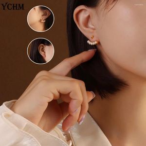 Stud Earrings Pearl Multi Wearing Methods Adjustable For Different Earlobe Sizes Stainless Steel Ear Rings Women Earring Studs