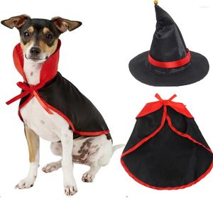 Hundkläder Pet Costume Wizard Hat Halloween Justerbar Cap Cloak Party Cosplay klä upp för katt Small Accessorie