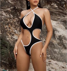 Damskie stroje kąpielowe seksowne wycięcie stroju kąpielowego One Piece Bikini Bodysuits Women Talle Wyściełany stringi żeńskie kostium kąpielowy Biquini