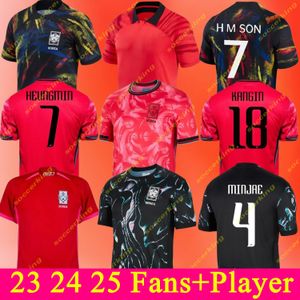 Südkorea Fußballtrikot neu 2024 2025 Heung-min Sohn Kang in der Lee Nationalmannschaft 23 24 25 Fußball-Hemd-Männer Kids Kit Home Away MEN Uniform Red Black Fan Player Version