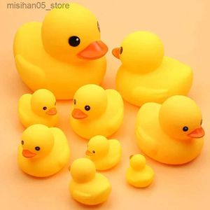 Sand Play Water Fun 1 cute little yellow duck baby bath toy squeeze rubber BB bath water fun toy competition classic squeeze childrens toys Q240426