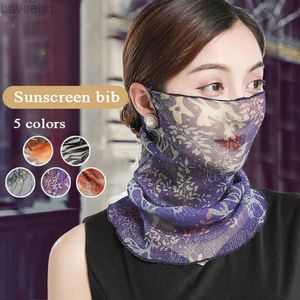 Shawls Summer Thin Anti-UV Scarf Women Driving Riding Chiffon Neck Collar Scarf Multi-Function UV Protection Mask Sunscreen For Face d240426