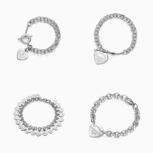 for Bracelet Women Sterling Sier Heart-shaped Diamond Arrowhead Love Pendant Chain High Quality Brand Jewelry Girlfriend Gift Wi Box Original Quality