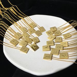 Luxury Brand jewelry Classic Designer Necklace Gold colour Tags Chain Square pendant Necklace Wedding Party Jewelry for Women with238e