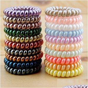 Accessori per capelli Nuovi donne Scrunchy Girl Coil Elasture Bands Ties Rope Ring Cotail Holder Telfle Frence Tie Tie Bracciale Drop Dpt Othpt