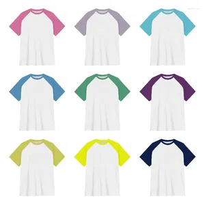 Kvinnors T -skjortor Fashion Raglan Kort ärm unisex överdimensionerade tshirts sublimation tomma tee toppar för reklamlogotextryck