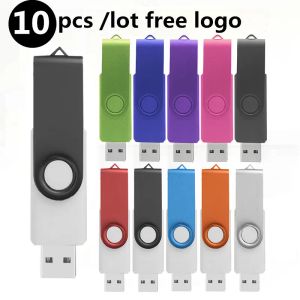 Laufwerke L 10pcs/Los Color USB Flash Drive Stift 1 GB 4 GB 8 GB 16 GB Pendrive Memory Stick 32 GB 64 GB USB -Stick Geschenk kostenlos benutzerdefinierte Logo