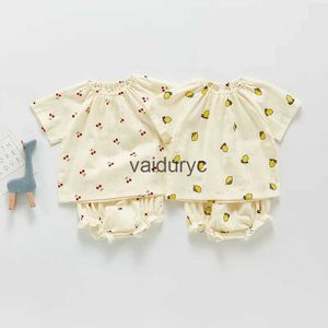 Body Baby Bodysuits Druk cytrynowy maluch jeden kawałek niemowlęcia wiśniowe Jumpsuits Noworodka H240429
