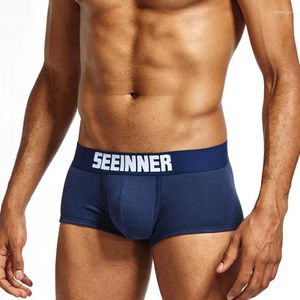 Underpants SEEINNER Cotton Underwear Men Boxer Shorts Sexy U Bulge Push Up Jockstrap Male Cueca Gay Man Underware