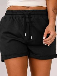 Shorts femininos Tamanho da cor sólida Casual e confortável ao ar livre Shortsl2404