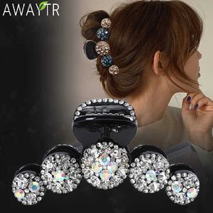 Klipsy do włosów Barrettes Kobiety Big Rhinestone Hair Claws Crab HairPins Kryształowe klipsy do włosów Barrettes Ponytail Hair Akcesoria Ozdoby Hairgip 240426