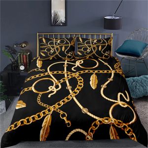 sets Bedding Set Luxury Duvet Cover Set Home Decor Bed Set Golden Duvet Cover 2/3pcs Comforter Cover with Pillowcase Full Queen Size