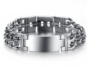 Punk Jesus Bracelets Stainless Steel Bracelets Men Jewelry Male Charm Bangle Double Hand Chain Man Wristband4669198