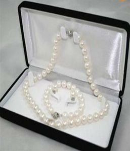 67MM White Akoya Cultured Pearl Necklace Bracelet Earring Set AA2477682