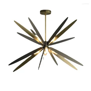 Chandelins Biewalk Modern Black Led Dragonfly Shape para o quarto Lâmpada da sala Lâmpada de teto Iluminação interna Redes decoração Cristal