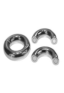 Stainless Steel Magnetic Ball Stretcher Dia 3033404550mm Choose Metal Penis Cock Ring Delay ejaculation Sex Toy For Men Y189286707979