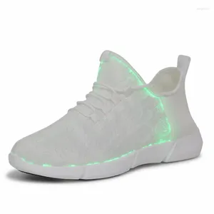 Casual Shoes Women Flat Light-emitting Leisure USB Charging Flashing LED Lights Couple Child Shining - Adult Paragraphs