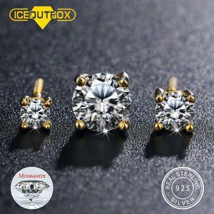 스터드 리얼 0.1-1 캐럿 D 컬러 여성을위한 Moissanite Earrings 100% 925 스털링 실버 이어링 2021 트렌드 웨딩 쥬얼리 585 로즈 골드 D240426