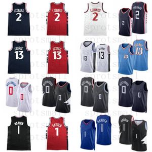 2024/25 NOWOŚĆ 2 KAWHI Leonard 13 Paul George Basketball Jerseys Mens 0 Westbrook Harden City Blue Biała Biała Szary Koszula bez rękawów S-XXL