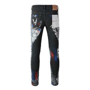 Purple Jeans Denim Troushers Designer de jeans masculino Jeans Men Black Pants Desenho de alta qualidade Design Retro de streetwear casual Designers.