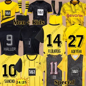 REUS soccer jerseys 23 24 25 Special HALLER 2024 soccer football shirt ADEYEMI HUMMELS BRANDT DORTMUND All Black MOUKOKO pre match HAZARD men kids Kits Borussia BVB