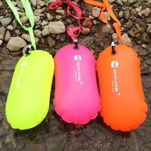 Products 1pcs PVC Swimming Buoy Safety Buoy Traction Buoy Swimming Inflatable Float Bag Outdoor Swimming Supplies