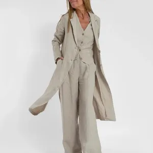 여자 재킷 여성 롱 코트 다목적 옷깃 스타일 더블 버튼 클로저 통기성 재료 봄 가을 시즌