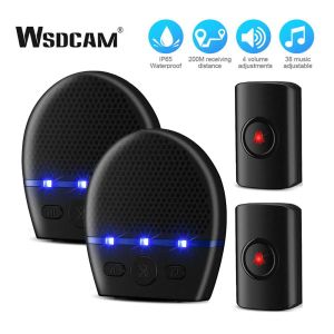 Campainha de campainha wsdcam século wireless campainha à prova d'água 300m remoto portão externo portão sem fio sino de sino led segurança flash home alarm de boas -vindas sino de sino sino