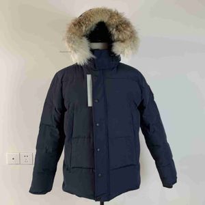 Mens Down Parkas Men Parka ner Jackor Canadian Winter Puffer Huven Tjock kappjacka Gentlemen värmer kalla rockar Skydd Vindtät har rätt 012