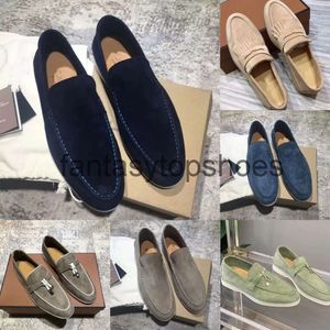 Loro piano lp par utsmyckade lägenheter skor platt skor klänning sko fabrikskoskor sommar charms promenad mocka loafers läder casual slip på lyxdesigner män