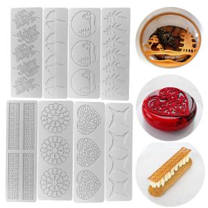 Moldes chinoiserie pavilhão fresco pavilhão de açúcar lacta almofada de renda diy folhas cisne chocolate fino decoração de bolo de assadeira molde de silicone assado