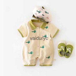 Rompers 2023 Baby Summer Clothes Crocodile Boys Romper Cotton Baby Boy Jumpsuit Newborn Clothing H240509